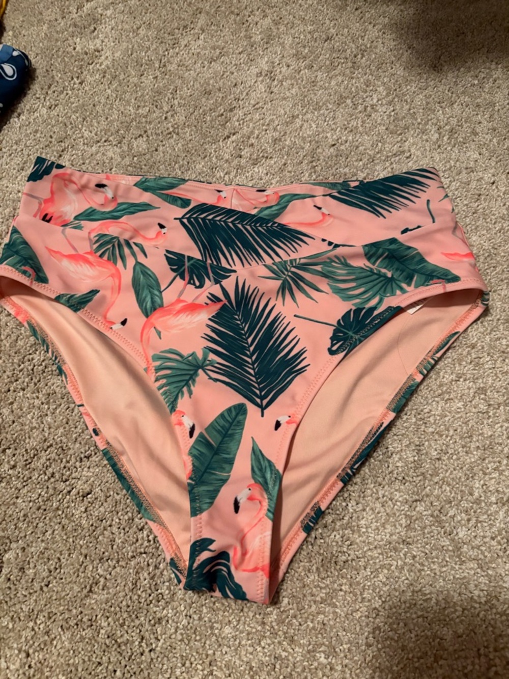 Old Navy Coral Pink High-Waist Flamingo Print Swim Bottom
